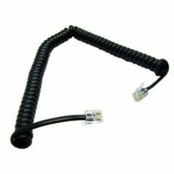 Swe-Tech 3C Telephone Handset Cord Voice, 4P4C RJ22 male to RJ22 male, blk, Coil, Reverse, 12ft. 25 inches coiled FWT8104-54112BK